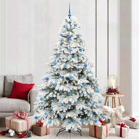vidaXL Árvore de Natal Artificial com 300 LEDs Branco 210 cm PE e PVC