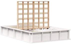 Cama Branca com Armazenamento Elevatório - 140 x 200 cm