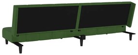 Sofá-cama de 2 lugares veludo verde-escuro