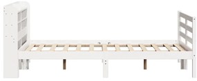 Estrutura cama c/ cabeceira 120x190 cm pinho maciço branco