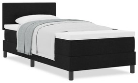 Cama Box com Colchão Preta 90x200 cm Tecido
