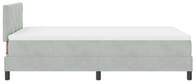 Cama Box com Colchão vidaXL Cinza Claro 120x200 cm Veludo