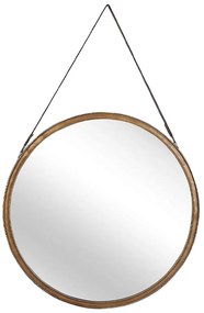 Espelho de parede redondo com alça ø 60 cm dourado AUTUN Beliani
