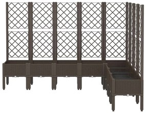 Vaso/floreira de jardim c/ treliça 200x160x142 cm PP castanho