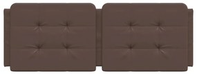 Almofadão de cabeceira 140 cm couro artificial castanho