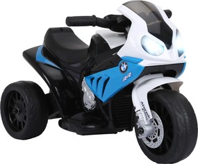 HOMCOM Mota Elétrica BMW para Crianças 6V com Faróis Música e Velocidade Máx. de 2,5 km/h 66x37x44 cm Azul | Aosom Portugal