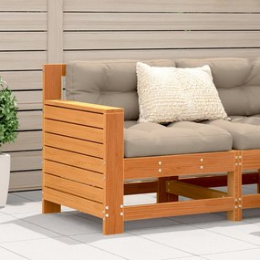 vidaXL Sofá para jardim com almofadão pinho maciço castanho mel