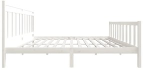 Estrutura de cama 200x200 cm madeira maciça branco