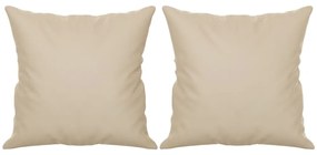 Sofá 2 lugares c/ almofadas 120 cm microfibra cor creme