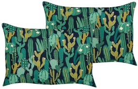 Conjunto de 2 almofadas decorativas de jardim com padrão de cacto verde 40 x 60 cm BUSSANA Beliani