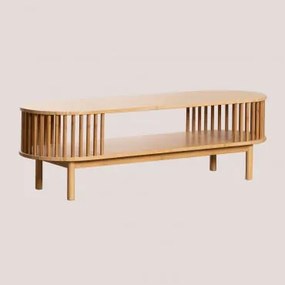 Mesa De Centro Oval 120x40 Cm Em Bambu Connery Natural - Sklum