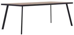 vidaXL Mesa de jantar 180x90x75 cm MDF cor madeira clara e preto