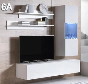 Conjunto de Sala Azeitão – 1,6 m – Modular em Branco com Móvel TV, Vit