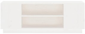 Móvel de TV 110x35x40,5 cm madeira de pinho maciça branco
