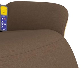 Cadeira de massagens reclinável c/ apoio de pés tecido castanho