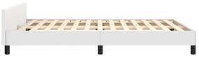 Estrutura cama c/ cabeceira 140x200 cm couro artificial branco