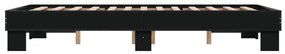 Estrutura de cama 120x190 cm derivados de madeira/metal preto