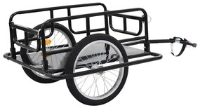 Reboque para bicicleta 130x73x48,5 cm aço preto