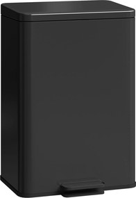 HOMCOM Lixeira 20 L, pedal com tampa de fechamento suave, balde interno removível, preto fosco, 34,2 x 30,6 x 44,2 cm | Aosom Portugal