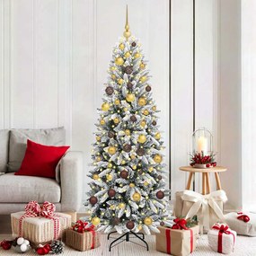 vidaXL Árvore de Natal Artificial com 300 LEDs Branco 180 cm