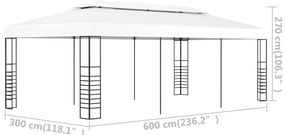 Gazebo/tenda 6x3 m branco