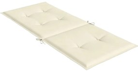 Almofadões para cadeiras altas de jardim 2 pcs tecido creme