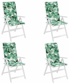 Almofadões p/ cadeira encosto alto 4 pcs tecido oxford folhas