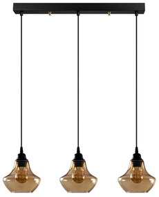 Candeeiro Suspenso Gold – Dourado e Preto – 65 x 17 cm
