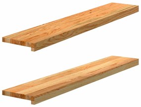 vidaXL Soleiras da janela 2 pcs 110x20x2 cm carvalho castanho-claro