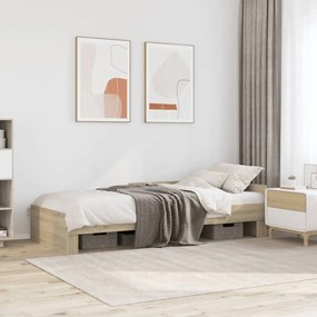 Estrutura cama s/ colchão derivados de madeira carvalho sonoma
