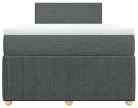 Cama boxspring com colchão 120x190 cm tecido cinzento-escuro