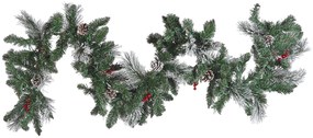 Guirlanda de natal com efeito de neve e iluminação 180 cm verde WAPTA Beliani