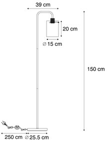 Candeeiro de pé de design bronze com vidro transparente - Domo Moderno