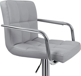 Conjunto 2 Bancos de bar com braço 44,5 x (95-115) x 38 cm cinzento