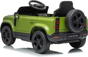 Carro elétrico para Crianças 12V 4x4 Land Rover Defender Rodas de espuma EVA, Assento Couro ecológico, Controlo remoto Verde