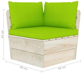 6 pcs conjunto lounge de paletes + almofadões madeira de abeto