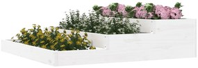 Vaso/floreira 107x107x27 cm pinho maciço branco