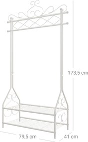 Cabide Guarda Roupa vintage com sapateira 92 x 173 x 41 cm bege