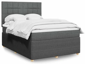Cama com molas/colchão 140x200 cm tecido cinzento-escuro
