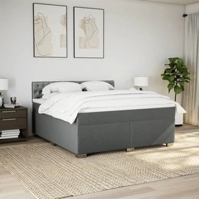 Cama com molas/colchão 180x200 cm tecido cinzento-escuro