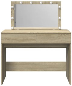 Toucador com LEDs 100x40x120 cm carvalho sonoma