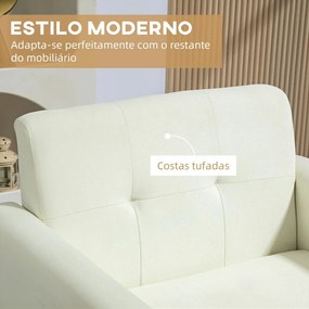 Poltrona Eira em Linho Creme - Madeira de Eucalipto e Borracha - 78x70