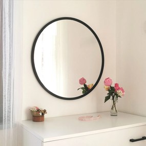 Espelho Siyah Metal – Preto – 60x60 cm