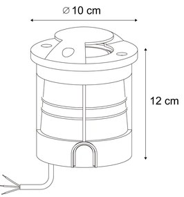 Foco de chão moderno preto GU10 50mm efeito de 2 luzes IP65/IP67 - Cellar Moderno
