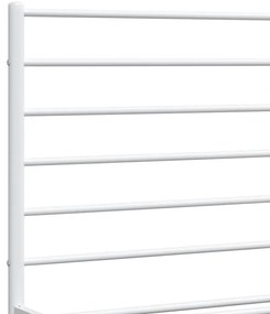 Estrutura de cama com cabeceira 183x213 cm metal branco