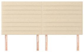 Cabeceira de cama 4 pcs tecido 80x5x78/88 cm creme