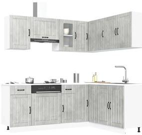 11 peças armário de cozinha conjunto Lucca concreto cinza
