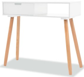 vidaXL Mesa consola de pinho maciço 80x30x72 cm branco