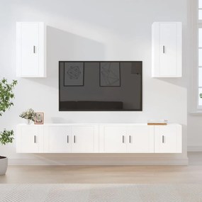 vidaXL Conjunto móveis de TV 6 pcs madeira processada branco
