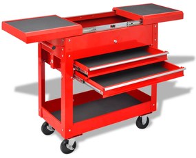 vidaXL Carro de Ferramentas Vermelho 70,5 x 37 x 71 cm Aço